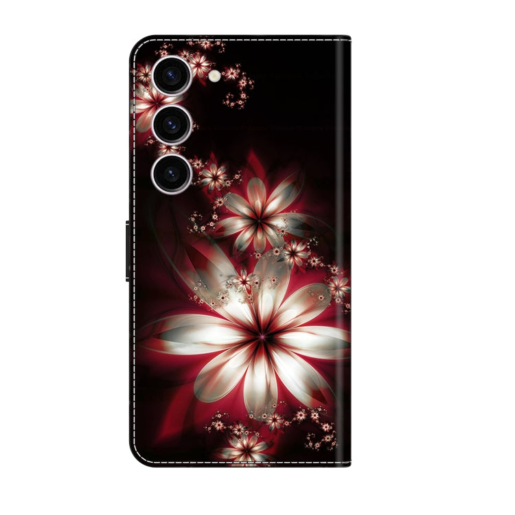 For Samsung Galaxy S24 5G Crystal 3D Shockproof Protective Leather Phone Case(Fantastic Flower) - Galaxy S24 5G Cases by buy2fix | Online Shopping UK | buy2fix