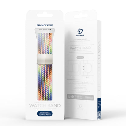 For Apple Watch SE 2023 44mm DUX DUCIS Mixture Pro Series Magnetic Buckle Nylon Braid Watch Band(New Rainbow) - Watch Bands by DUX DUCIS | Online Shopping UK | buy2fix