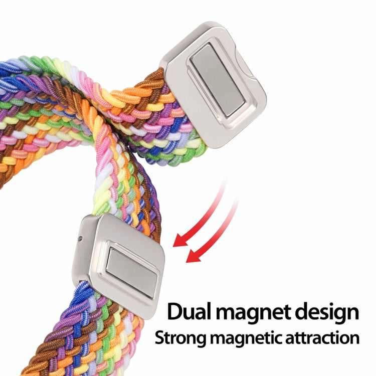 For Apple Watch Series 7 45mm DUX DUCIS Mixture Pro Series Magnetic Buckle Nylon Braid Watch Band(New Rainbow) - Watch Bands by DUX DUCIS | Online Shopping UK | buy2fix