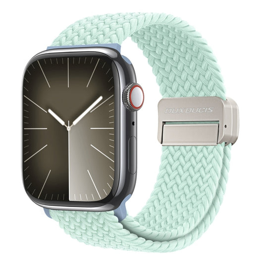 For Apple Watch Series 7 45mm DUX DUCIS Mixture Pro Series Magnetic Buckle Nylon Braid Watch Band(Light Mint) - Watch Bands by DUX DUCIS | Online Shopping UK | buy2fix