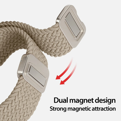 For Apple Watch Series 10 42mm DUX DUCIS Mixture Pro Series Magnetic Buckle Nylon Braid Watch Band(Beige) - Watch Bands by DUX DUCIS | Online Shopping UK | buy2fix