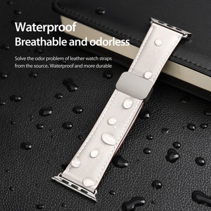 For Apple Watch SE 2022 40mm DUX DUCIS YA Series Magnetic Buckle Genuine Leather Watch Band(White) - Watch Bands by DUX DUCIS | Online Shopping UK | buy2fix