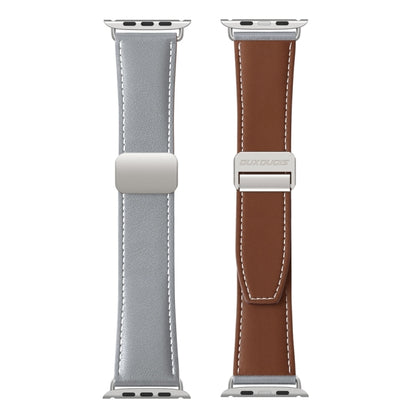 For Apple Watch Series 5 44mm DUX DUCIS YA Series Magnetic Buckle Genuine Leather Watch Band(Grey) - Watch Bands by DUX DUCIS | Online Shopping UK | buy2fix