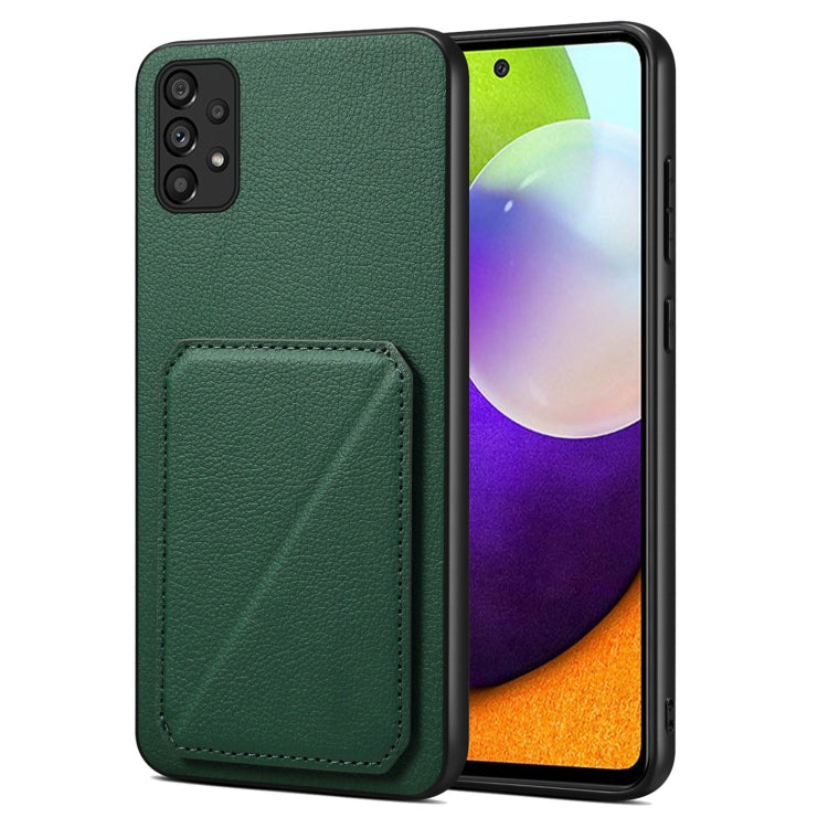 For Samsung Galaxy A52 5G / 4G / A52s Denior Imitation Calf Leather Back Phone Case with Holder(Green) - Galaxy Phone Cases by Denior | Online Shopping UK | buy2fix