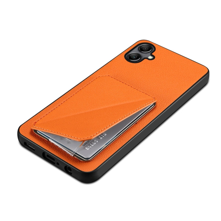 For Samsung Galaxy A54 5G Denior Imitation Calf Leather Back Phone Case with Holder(Orange) - Galaxy Phone Cases by Denior | Online Shopping UK | buy2fix