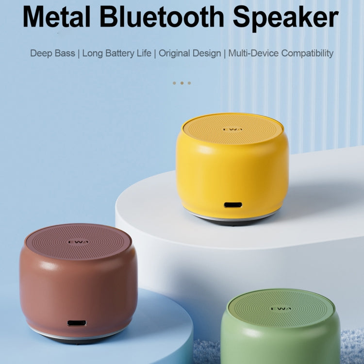 EWA A126 Mini Bluetooth 5.0 Bass Radiator Metal Speaker(Yellow) - Mini Speaker by EWA | Online Shopping UK | buy2fix