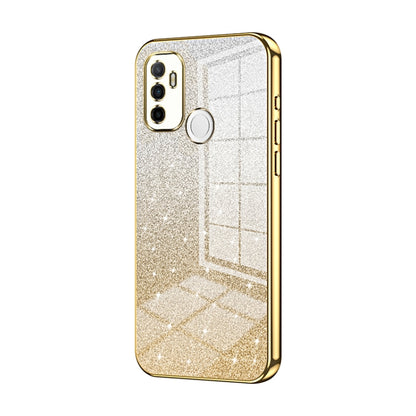 For OPPO A53 2020 / A32 / A11s  Gradient Glitter Powder Electroplated Phone Case(Gold) - OPPO Cases by buy2fix | Online Shopping UK | buy2fix