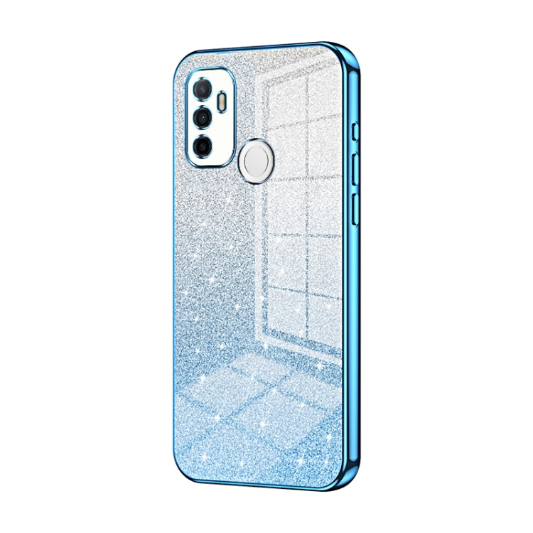 For OPPO A53 2020 / A32 / A11s  Gradient Glitter Powder Electroplated Phone Case(Blue) - OPPO Cases by buy2fix | Online Shopping UK | buy2fix