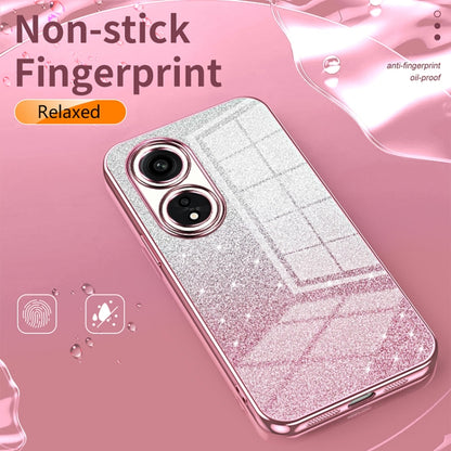 For OPPO Reno4 Gradient Glitter Powder Electroplated Phone Case(Black) - OPPO Cases by buy2fix | Online Shopping UK | buy2fix