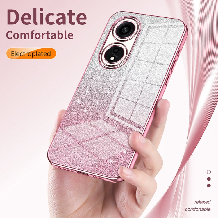 For OPPO Reno4 Pro Gradient Glitter Powder Electroplated Phone Case(Pink) - OPPO Cases by buy2fix | Online Shopping UK | buy2fix