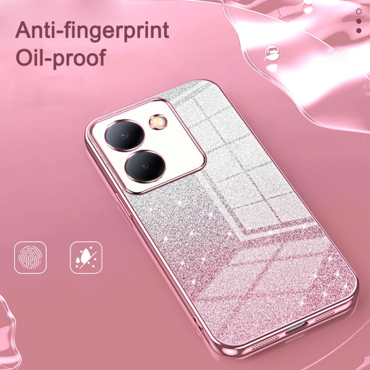 For vivo X100 Pro Gradient Glitter Powder Electroplated Phone Case(Transparent) - X100 Pro Cases by imak | Online Shopping UK | buy2fix