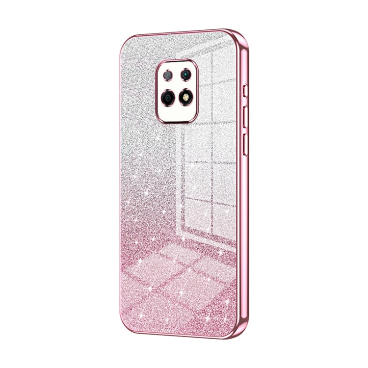 For Xiaomi Redmi 10X 5G Gradient Glitter Powder Electroplated Phone Case(Pink) - Xiaomi Cases by buy2fix | Online Shopping UK | buy2fix