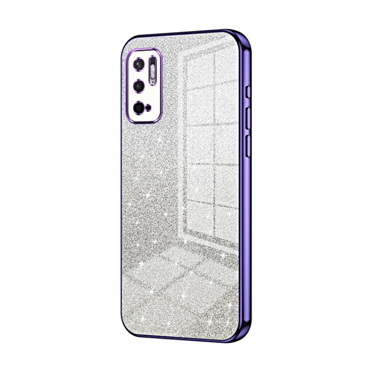 For Xiaomi Redmi Note 10 5G / Note 10T 5G Gradient Glitter Powder Electroplated Phone Case(Purple) - Xiaomi Cases by buy2fix | Online Shopping UK | buy2fix