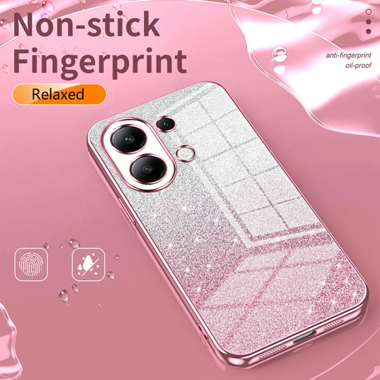 For Xiaomi Redmi K40S / Poco F4 Gradient Glitter Powder Electroplated Phone Case(Transparent) - Xiaomi Cases by buy2fix | Online Shopping UK | buy2fix