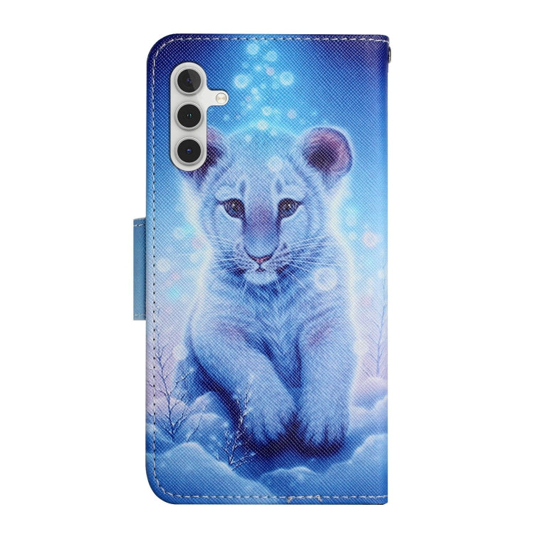 For Samsung Galaxy S24+ 5G Colored Drawing Pattern Leather Phone Case(Little Leopard) - Galaxy S24+ 5G Cases by buy2fix | Online Shopping UK | buy2fix