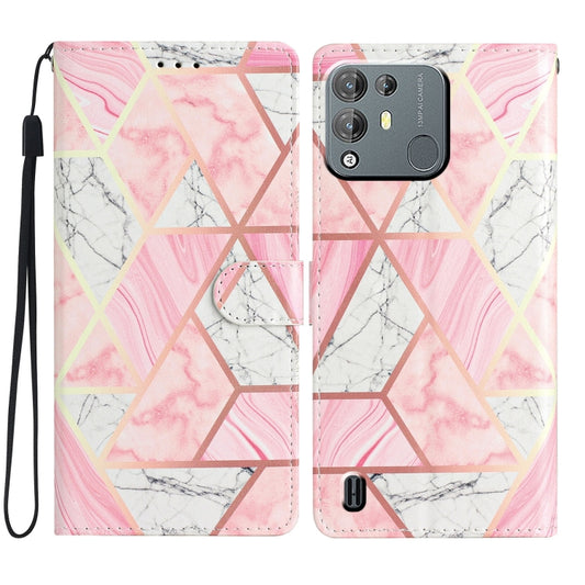 For Blackview A55 Pro Colored Drawing Leather Phone Case(Pink Marble) - More Brand by buy2fix | Online Shopping UK | buy2fix