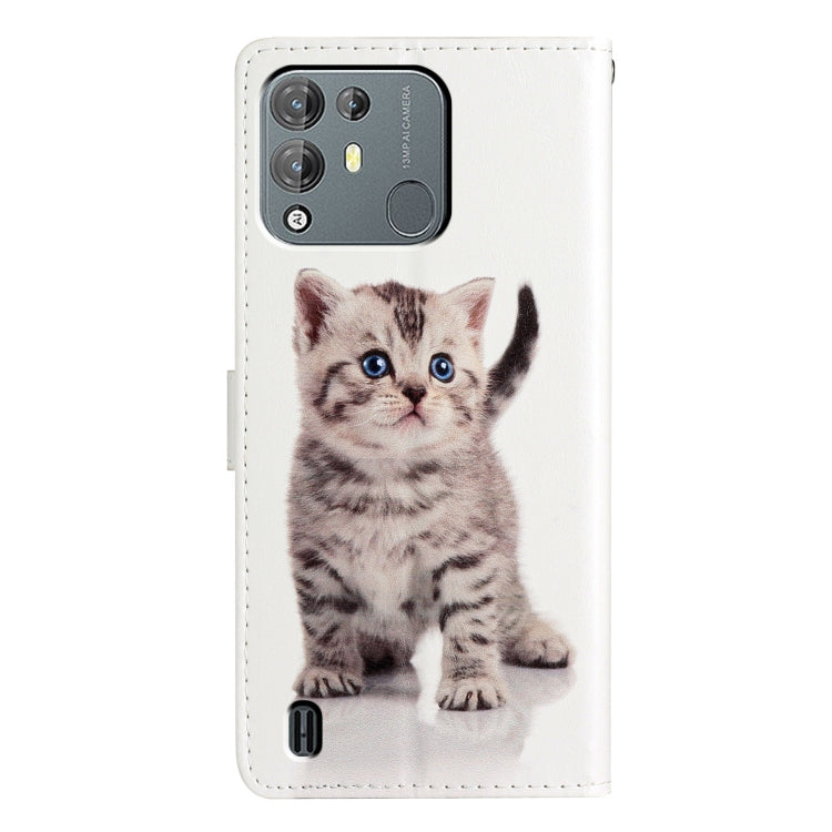 For Blackview A55 Pro Colored Drawing Leather Phone Case(Little Tabby Cat) - More Brand by buy2fix | Online Shopping UK | buy2fix