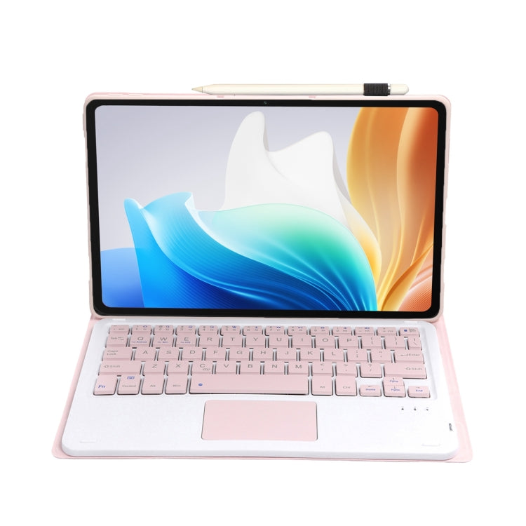 For OnePlus Pad Go / OPPO Pad Air2 / Neo OP14-A TPU Ultra-thin Detachable Bluetooth Keyboard Leather Case with Touchpad(Pink) - Others Keyboard by buy2fix | Online Shopping UK | buy2fix