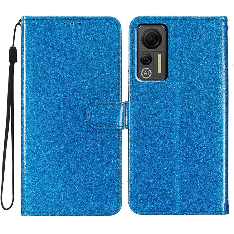 For Ulefone Note 14 Glitter Powder Flip Leather Phone Case(Blue) - Ulefone Cases by buy2fix | Online Shopping UK | buy2fix