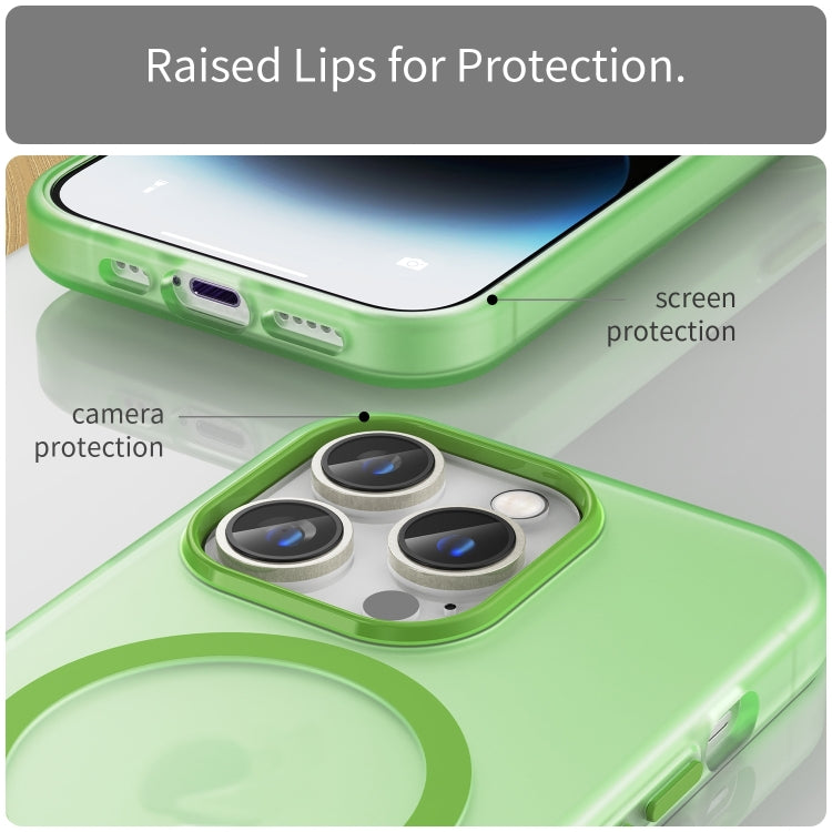 For iPhone 16 Pro MagSafe Frosted Translucent TPU + PC Full Coverage Phone Case(Green) - iPhone 16 Pro Cases by buy2fix | Online Shopping UK | buy2fix