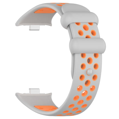 For Redmi Watch 4 Two Color Silicone Sports Watch Band(Grey Orange) - Watch Bands by buy2fix | Online Shopping UK | buy2fix