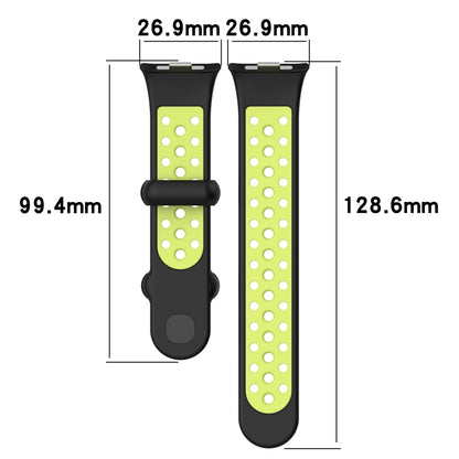 For Redmi Watch 4 Two Color Silicone Sports Watch Band(Black Blue) - Watch Bands by buy2fix | Online Shopping UK | buy2fix