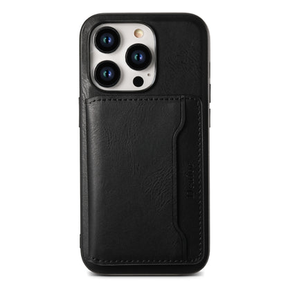 For iPhone 12 Denior Cowhide Texture Leather MagSafe Detachable Wallet Phone Case(Black) - iPhone 12 / 12 Pro Cases by Denior | Online Shopping UK | buy2fix