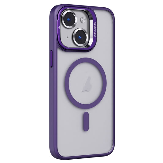 For iPhone 13 Invisible Lens Holder PC + TPU Frosted MagSafe Phone Case(Purple) - iPhone 13 Cases by buy2fix | Online Shopping UK | buy2fix