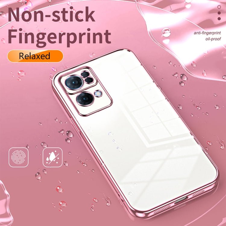 For OPPO Reno7 Pro Transparent Plating Fine Hole Phone Case(Black) - OPPO Cases by buy2fix | Online Shopping UK | buy2fix