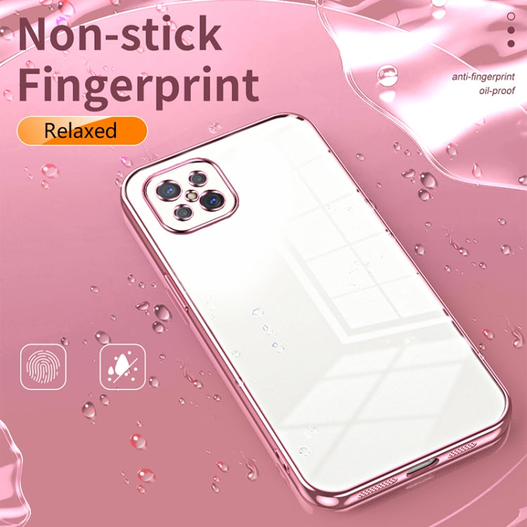 For OPPO A92s / Reno4 Z 5G Transparent Plating Fine Hole Phone Case(Pink) - OPPO Cases by buy2fix | Online Shopping UK | buy2fix