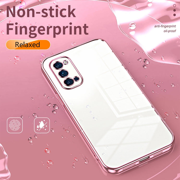 For OPPO Reno4 Pro Transparent Plating Fine Hole Phone Case(Purple) - OPPO Cases by buy2fix | Online Shopping UK | buy2fix