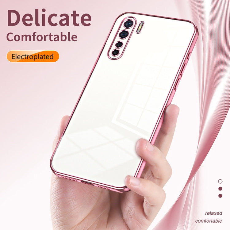 For OPPO A91 Transparent Plating Fine Hole Phone Case(Black) - OPPO Cases by buy2fix | Online Shopping UK | buy2fix