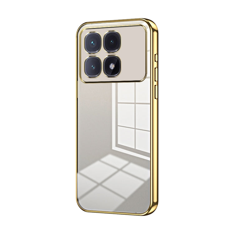 For Xiaomi Redmi K70 Ultra Transparent Plating Fine Hole Phone Case(Gold) - Xiaomi Cases by buy2fix | Online Shopping UK | buy2fix