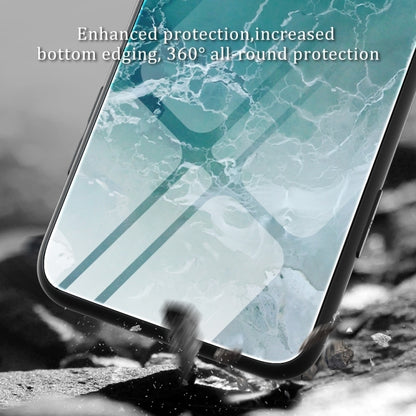 For Samsung Galaxy S24+ 5G Marble Pattern Glass Protective Phone Case(Ocean Waves) - Galaxy S24+ 5G Cases by buy2fix | Online Shopping UK | buy2fix