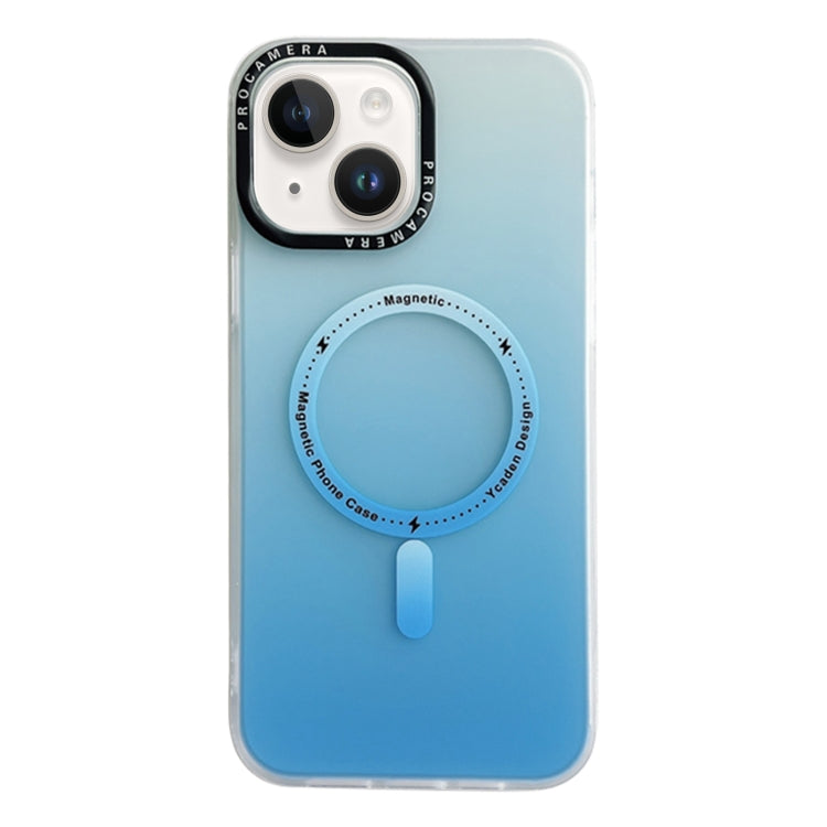 For iPhone 15 Plus MagSafe IMD Gradient PC Hybrid TPU Phone Case(Blue) - iPhone 15 Plus Cases by buy2fix | Online Shopping UK | buy2fix