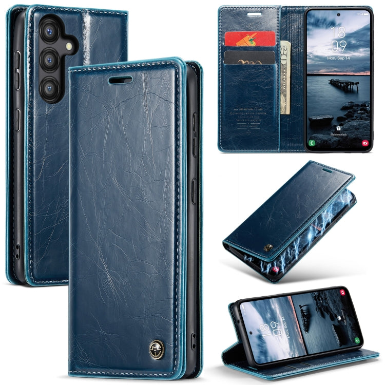 For Samsung Galaxy A35 5G CaseMe 003 Crazy Horse Texture Flip Leather Phone Case(Blue Green) - Galaxy Phone Cases by CaseMe | Online Shopping UK | buy2fix