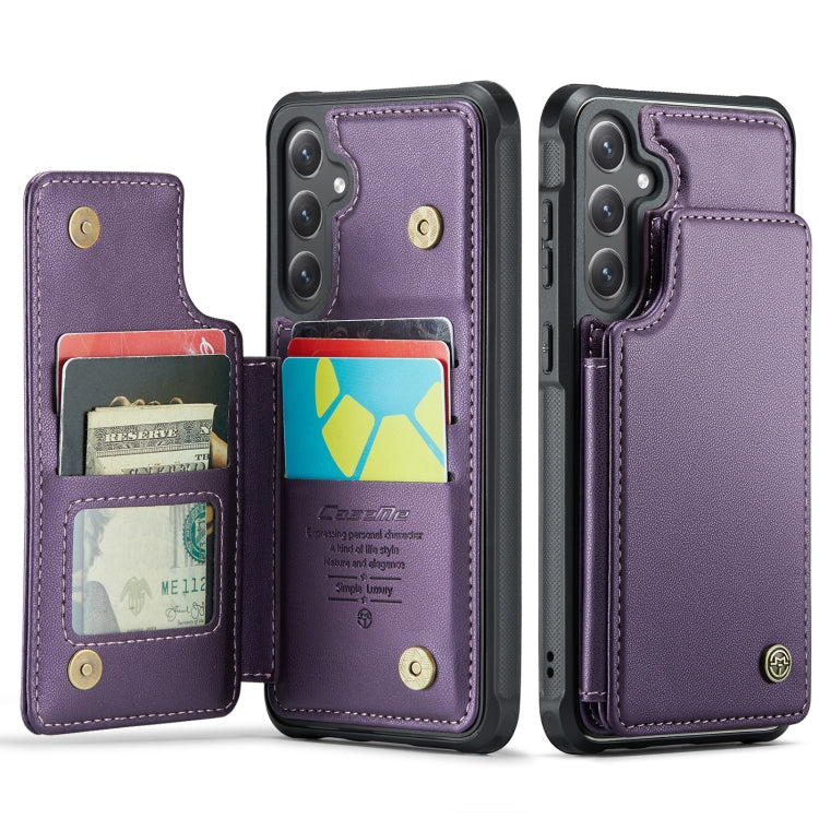 For Samsung Galaxy S24+ 5G CaseMe C22 PC+TPU Business Style RFID Anti-theft Leather Phone Case(Purple) - Galaxy S24+ 5G Cases by CaseMe | Online Shopping UK | buy2fix