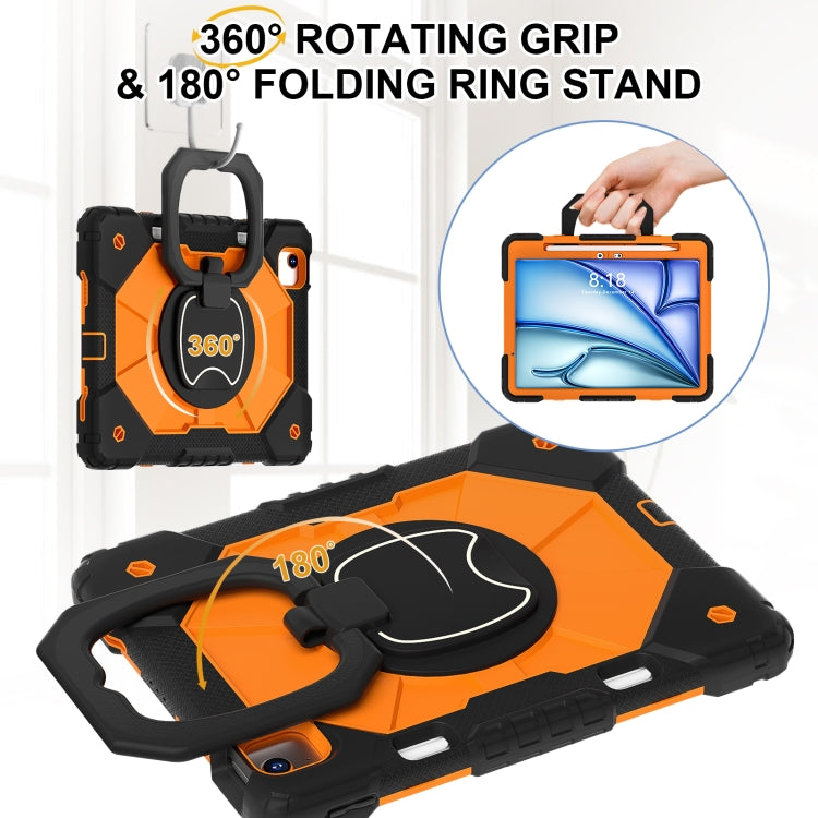 For iPad Air 11 2024 Contrast Color Robot Silicone Hybrid PC Tablet Case(Black Orange) - iPad Air 11 2024 Cases by buy2fix | Online Shopping UK | buy2fix