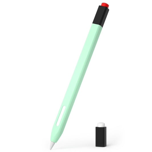 For Apple Pencil 2 Retro Pencil Style Stylus Pen Protective Case(Turquoise) - Pencil Accessories by buy2fix | Online Shopping UK | buy2fix