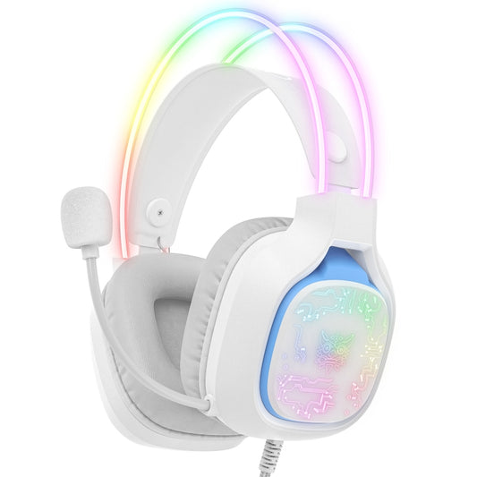 ONIKUMA X22 USB + 3.5mm Colorful Light Wired Gaming Headset with Mic, Cable length: 1.8m(White) - Multimedia Headset by ONIKUMA | Online Shopping UK | buy2fix