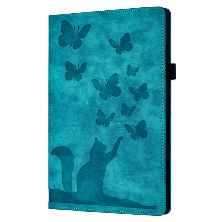 For iPad Air 11 2024 / Pro 11 2021 / 2020 Butterfly Cat Embossing Leather Tablet Case(Sky Blue) - iPad Air 11 2024 Cases by buy2fix | Online Shopping UK | buy2fix