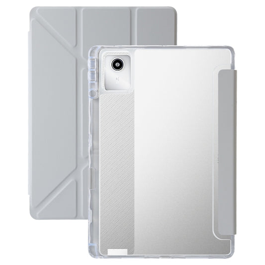 For Lenovo Tab M11 /Xiaoxin Pad 11 2024 Clear Acrylic Deformation Leather Tablet Case(Grey) - Lenovo by buy2fix | Online Shopping UK | buy2fix