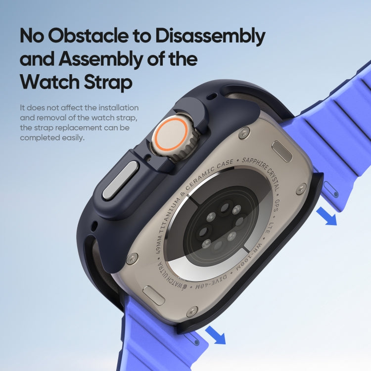 For Apple Watch Ultra 2 49mm / Ultra 49mm DUX DUCIS Bamo Series Hollow PC + TPU Watch Protective Case(Midnight Blue+Green) - Watch Cases by DUX DUCIS | Online Shopping UK | buy2fix