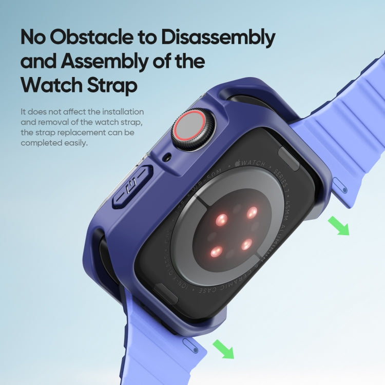 For Apple Watch 9 / 8 / 7 45mm DUX DUCIS Tamo Series Hollow PC + TPU Watch Protective Case(Transparent Blue) - Watch Cases by DUX DUCIS | Online Shopping UK | buy2fix