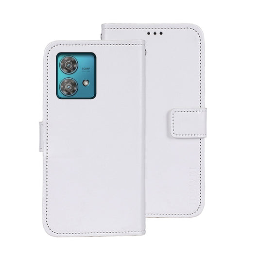 For Motorola Edge 40 Neo idewei Crazy Horse Texture Leather Phone Case(White) - Motorola Cases by idewei | Online Shopping UK | buy2fix