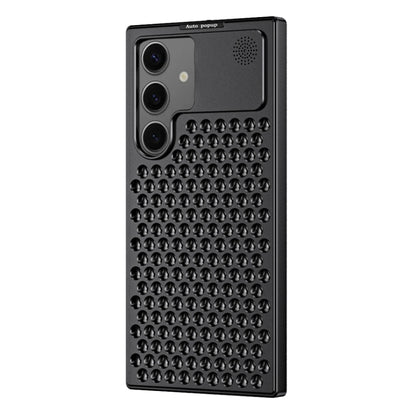 For Samsung Galaxy S24 5G R-JUST RJ58 Aromatherapy Metal Cooling Phone Case(Black) - Galaxy S24 5G Cases by R-JUST | Online Shopping UK | buy2fix