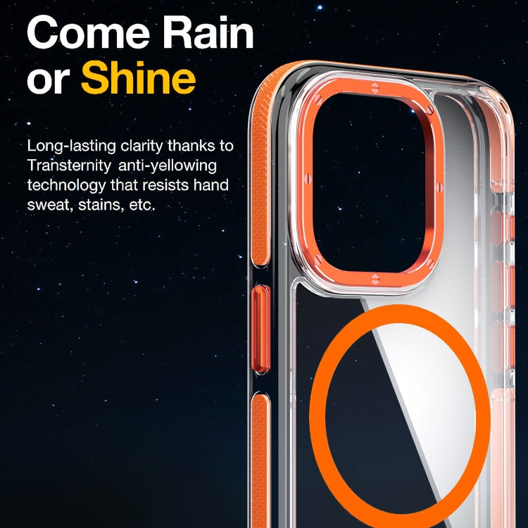 For iPhone 16 Pro Max Dual-Color Clear Acrylic Hybrid TPU MagSafe Phone Case(Orange) - iPhone 16 Pro Max Cases by buy2fix | Online Shopping UK | buy2fix