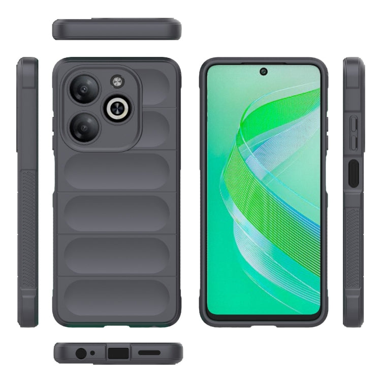 For Infinix Smart 8 Magic Shield TPU + Flannel Phone Case(Dark Grey) - Infinix Cases by buy2fix | Online Shopping UK | buy2fix