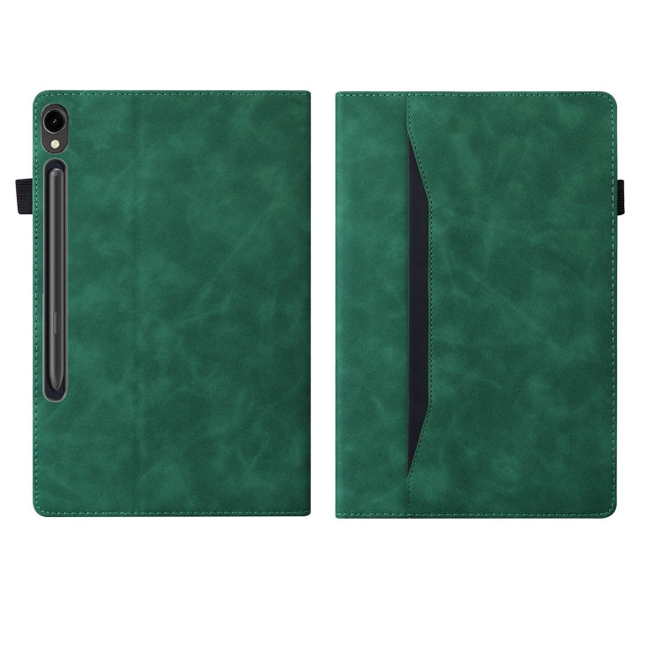 For Samsung Galaxy Tab S9+ /S8+ /S7+ Splicing Shockproof Smart Leather Tablet Case(Green) - Galaxy Tab S9+ Cases by buy2fix | Online Shopping UK | buy2fix