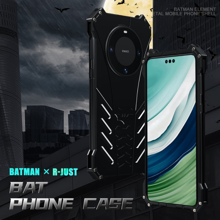 For Huawei Mate 60 R-JUST Batman Metal Mobile Phone Protective Case(Black) - Huawei Cases by R-JUST | Online Shopping UK | buy2fix